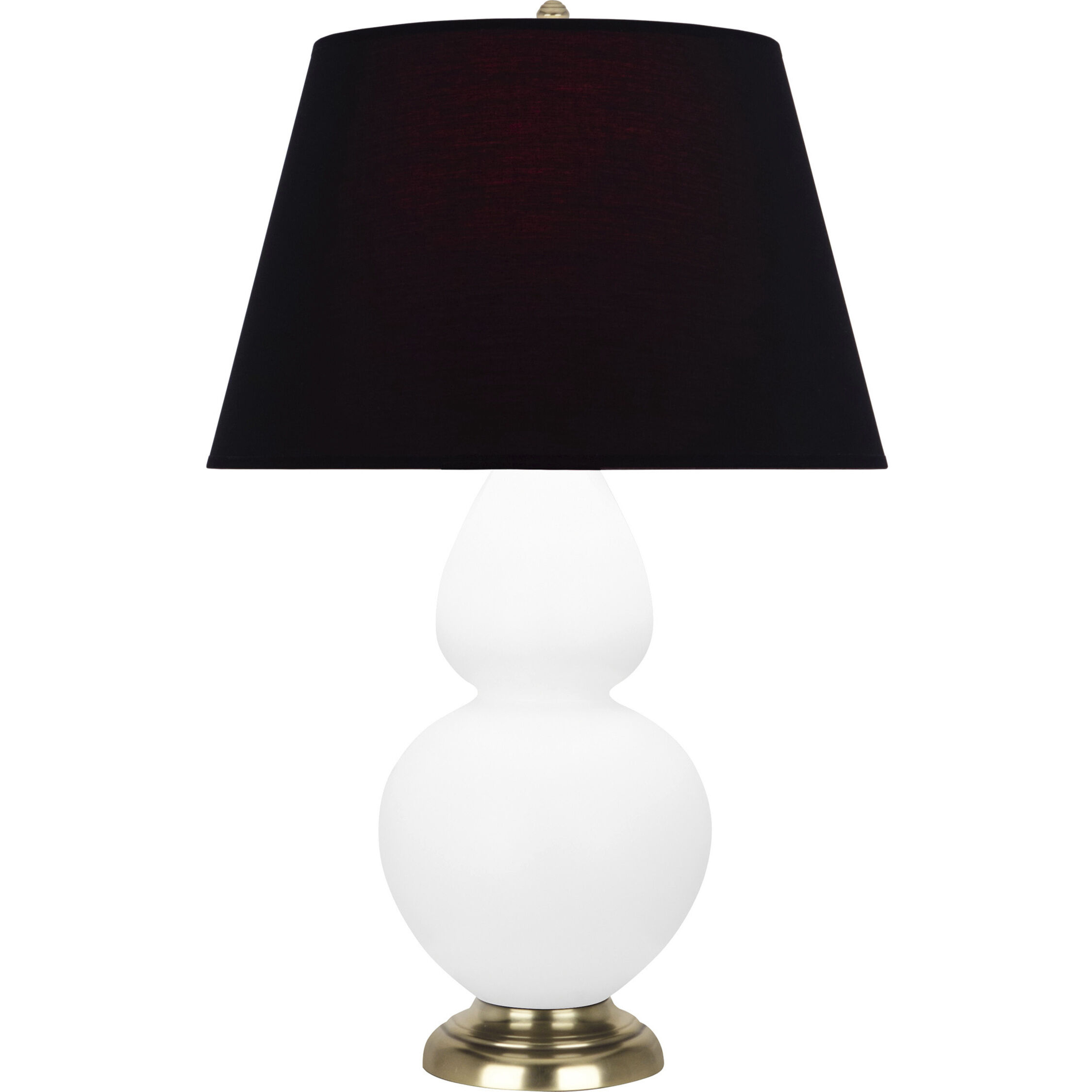 Double Gourd 31 inch 150 watt Matte Lily Glazed Ceramic with Antique Natural Brass Table Lamp Portable Light in Ink Black with Rose Red