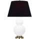 Double Gourd 31 inch 150 watt Matte Lily Glazed Ceramic with Antique Natural Brass Table Lamp Portable Light in Ink Black with Rose Red