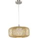 Cordova 1 Light 16 inch Natural Rattan Pendant Ceiling Light, Design Series