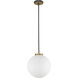 Parsons 1 Light 13.75 inch Matte Black and Olde Brass Pendant Ceiling Light