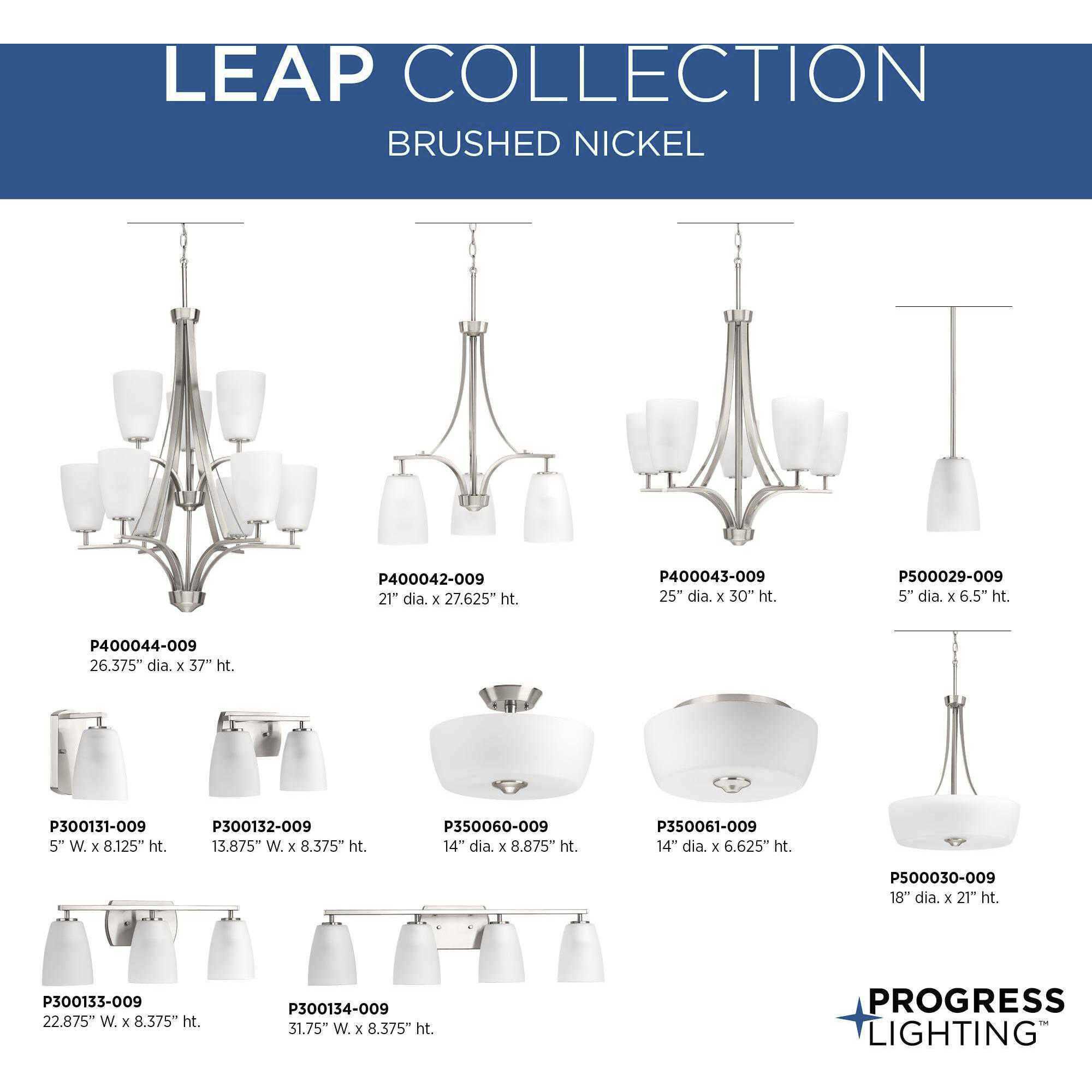 Leap 2 Light 14 inch Brushed Nickel Flush Mount Ceiling Light