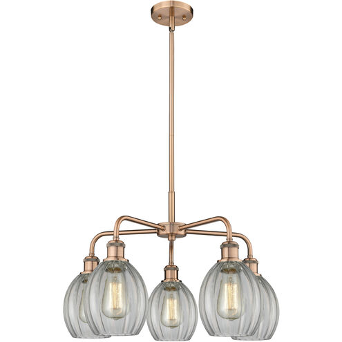 Eaton 5 Light 23.5 inch Antique Copper Chandelier Ceiling Light in Clear