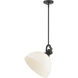 Yep Hines 1 Light 13.5 inch Matte Black Pendant Ceiling Light in Opal Glass, Large