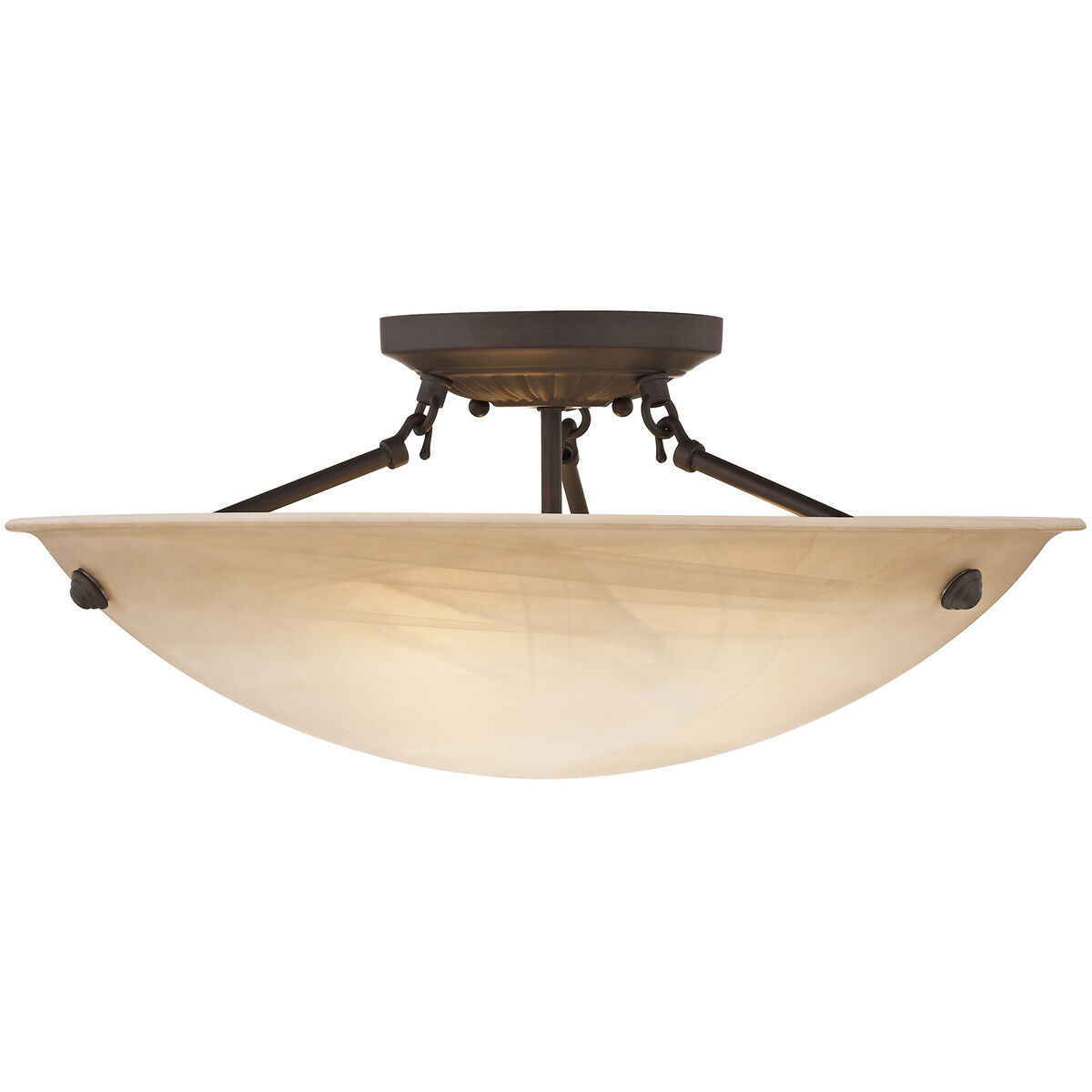 Oasis 3 Light 20 inch Bronze Semi-Flush Mount Ceiling Light