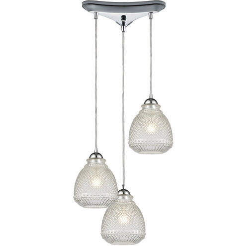 Victoriana 3 Light 12 inch Polished Chrome Mini Pendant Ceiling Light
