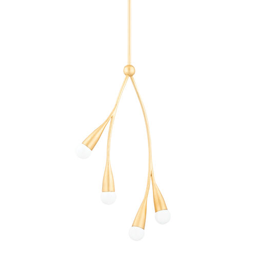 Elsa 4 Light 14 inch Gold Leaf Pendant Ceiling Light