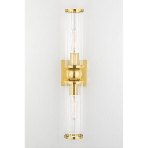 Malone 2 Light 4.5 inch Aged Brass ADA Wall Sconce Wall Light