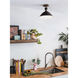 Simon LED 13 inch Black with Heritage Brass accents Pendant Ceiling Light, Semi-Flush Mount