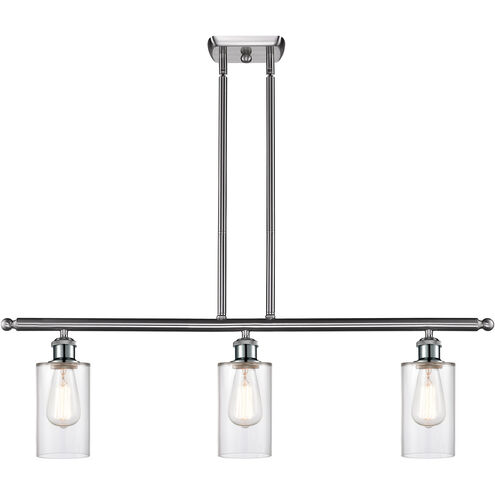 Ballston Clymer LED 36 inch Brushed Satin Nickel Island Light Ceiling Light in Clear Glass, Ballston