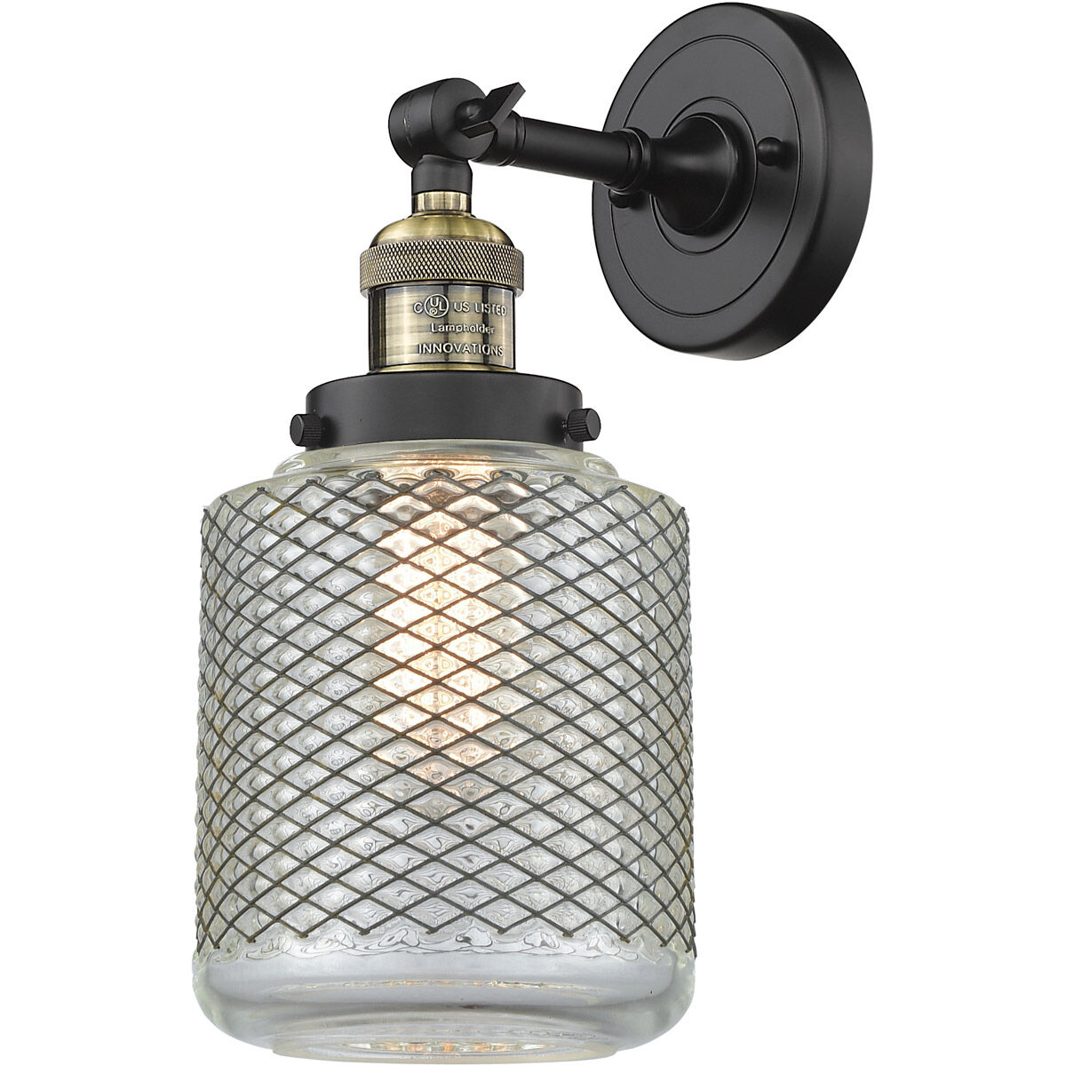 Franklin Restoration Stanton 1 Light 6 inch Black Antique Brass Semi-Flush Mount Ceiling Light, Franklin Restoration