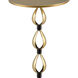Salice 10 inch Antique Brass/Black Drinks Table