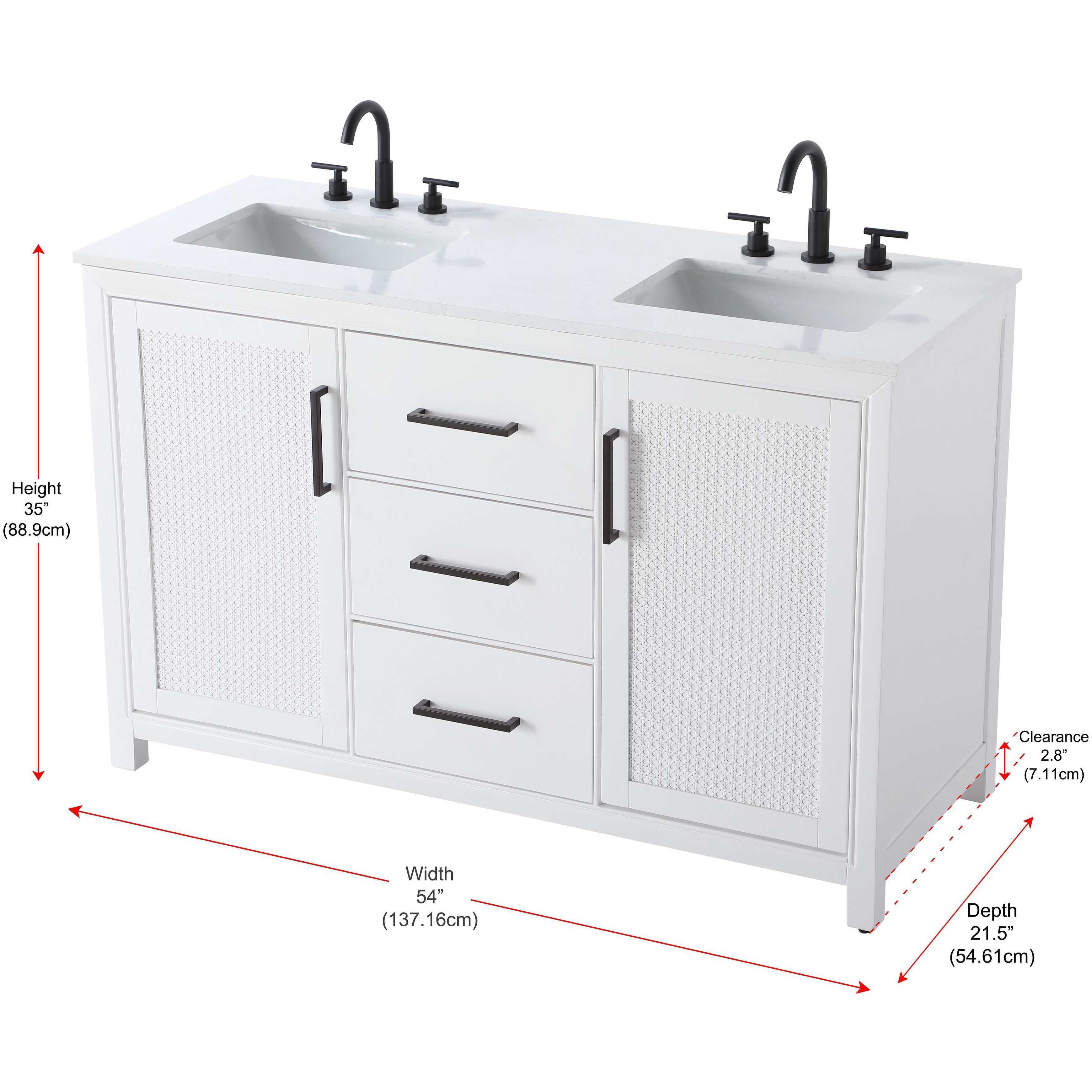 Alina 54 X 34 inch White Bathroom Vanity Cabinet