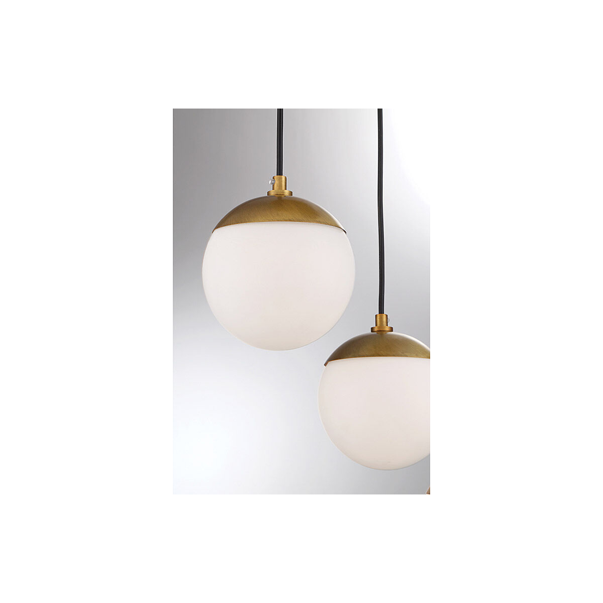 Mid-Century 3 Light 13 inch Natural Brass Chandelier Ceiling Light