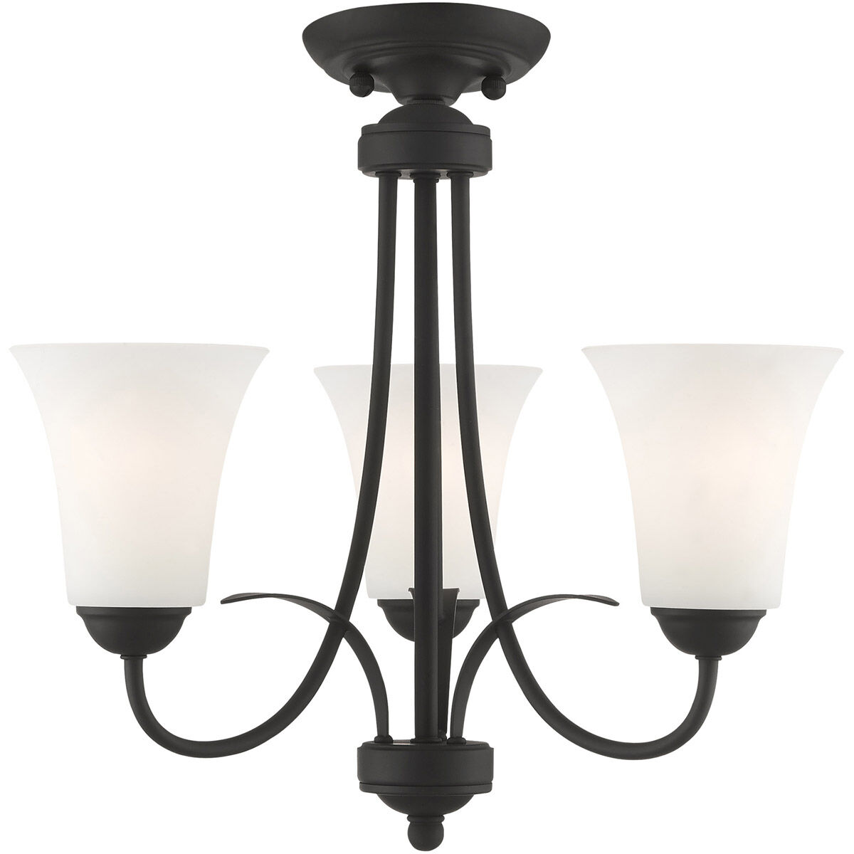 Ridgedale 3 Light 18 inch Black Convertible Mini Chandelier/Ceiling Mount Ceiling Light