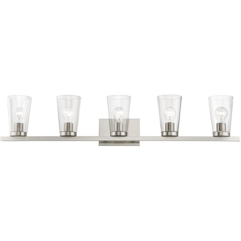 Cityview 5 Light 40 inch Brushed Nickel Vanity Sconce Wall Light, Extra Large