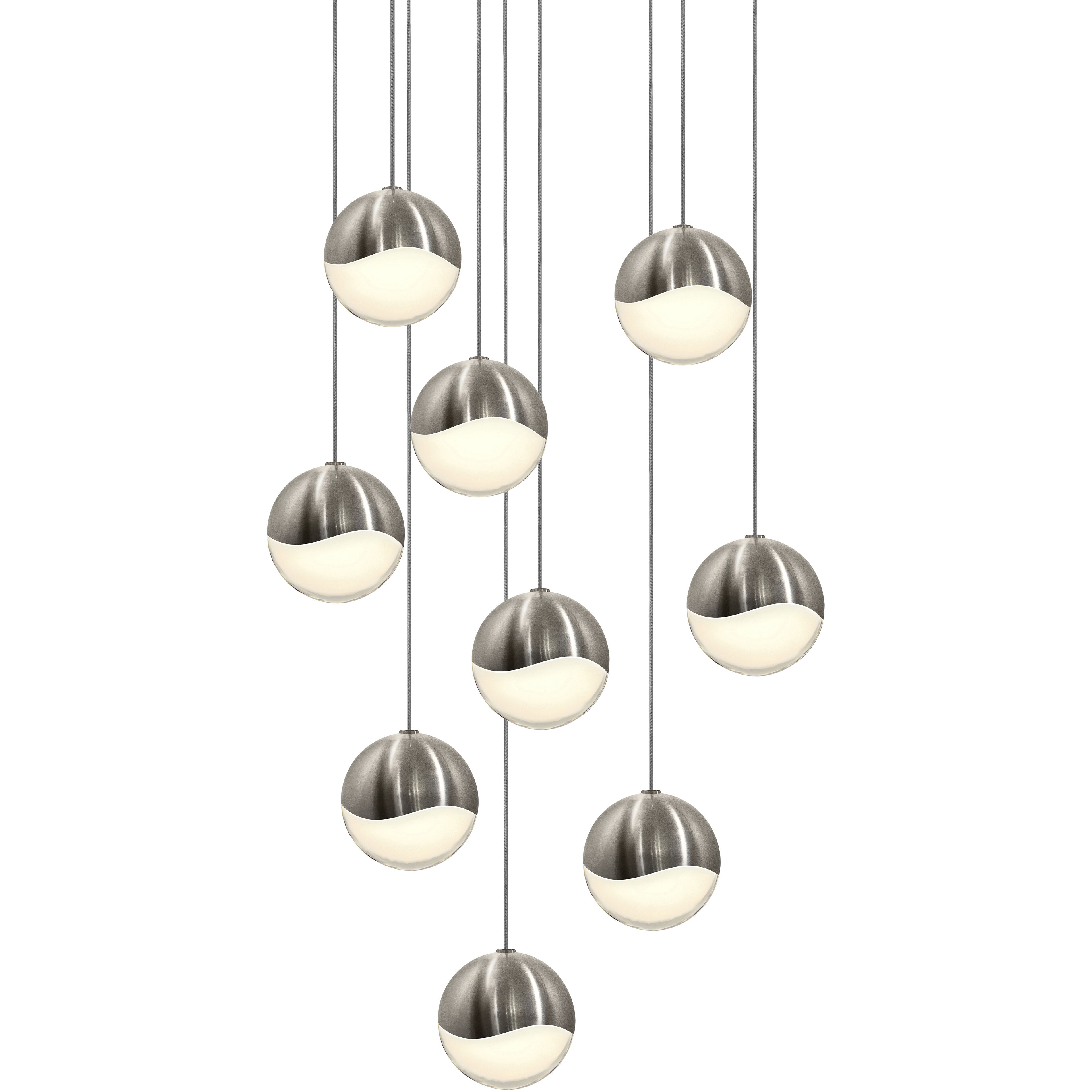 Grapes LED 13.25 inch Satin Nickel Cluster Pendant Ceiling Light in Medium