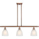 Ballston Castile LED 36 inch Antique Copper Island Light Ceiling Light in White Glass, Ballston