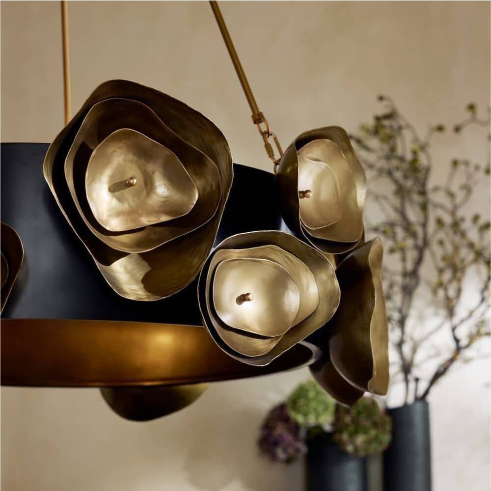 Gaia 6 Light 36 inch Antique Brass and Bronze Chandelier Ceiling Light