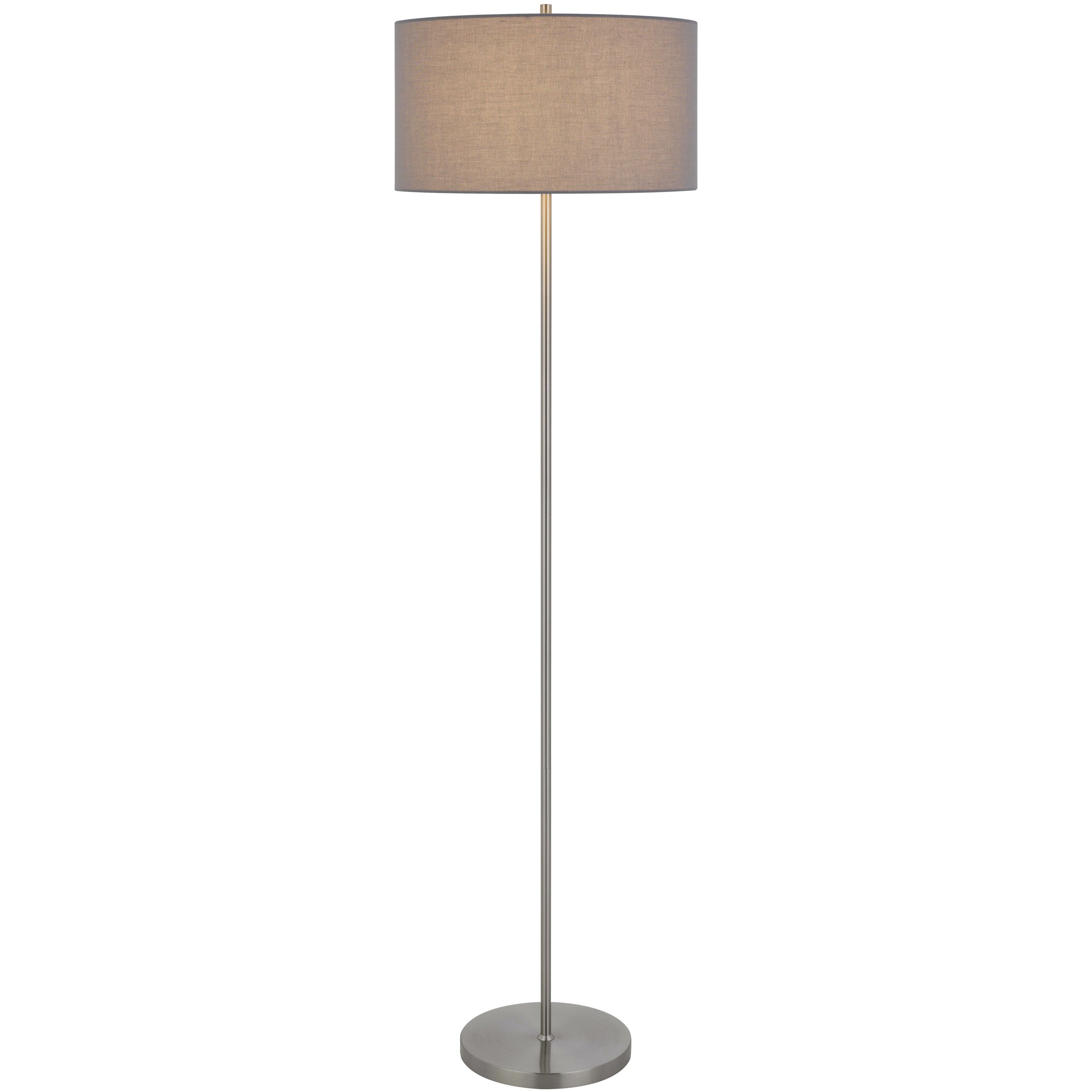 Cromwell 58.75 inch 150.00 watt Brushed Steel Floor Lamp Portable Light in Smoke Grey