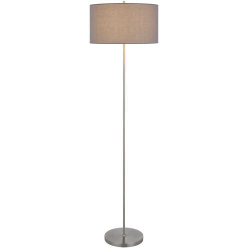 Cromwell 58.75 inch 150.00 watt Brushed Steel Floor Lamp Portable Light in Smoke Grey