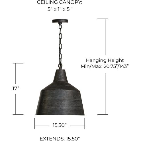 Quarry 1 Light 15.5 inch Quarry Pendant Ceiling Light