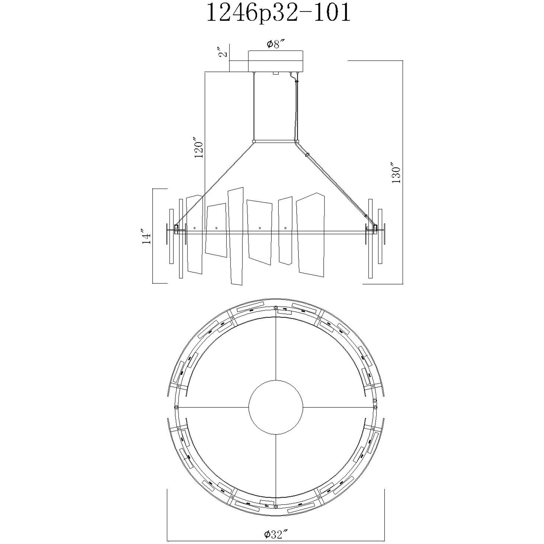 Guadiana LED 32 inch Black Chandelier Ceiling Light