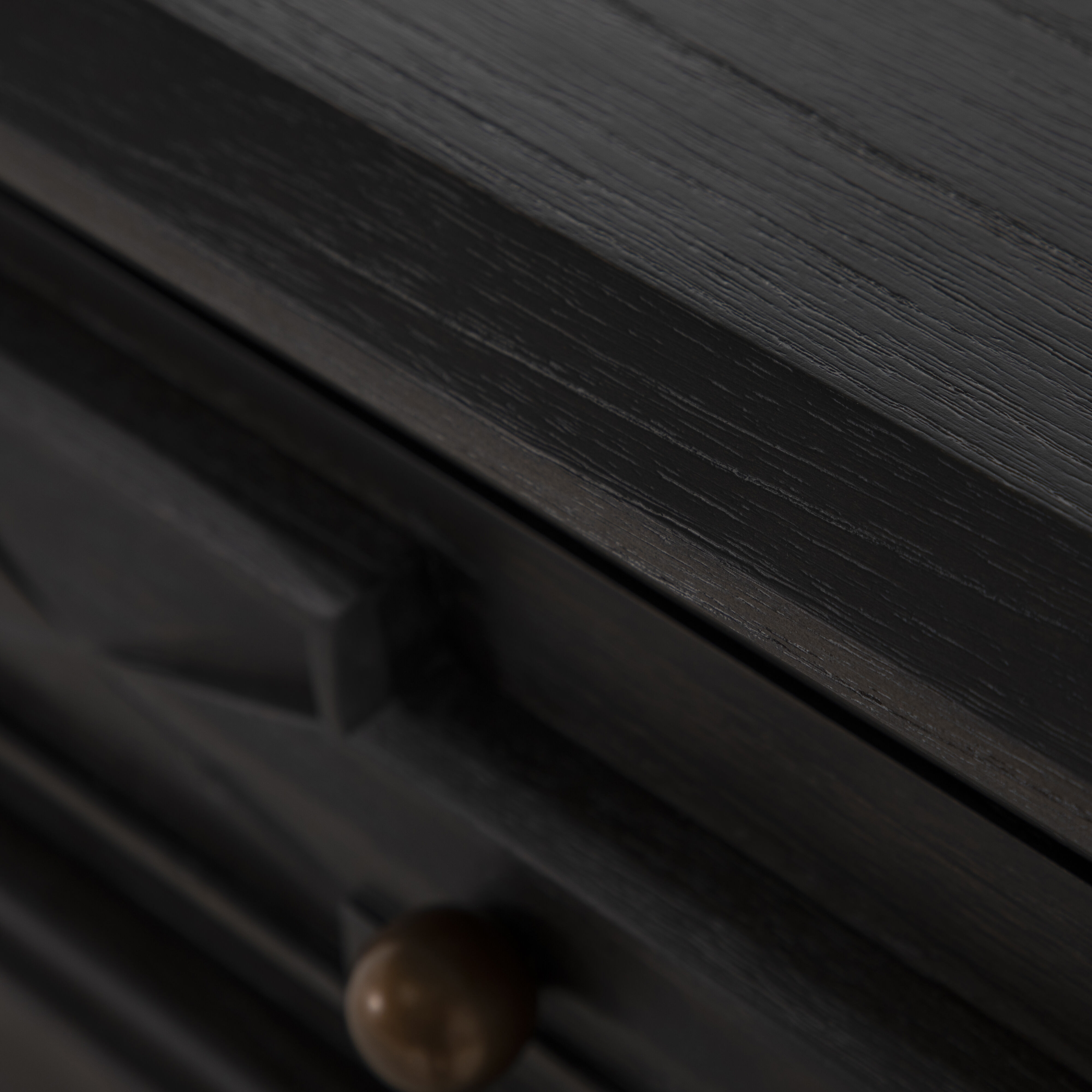 Ezekiel 67 X 18 inch Cerused Forest Black and Antique Bronze Sideboard