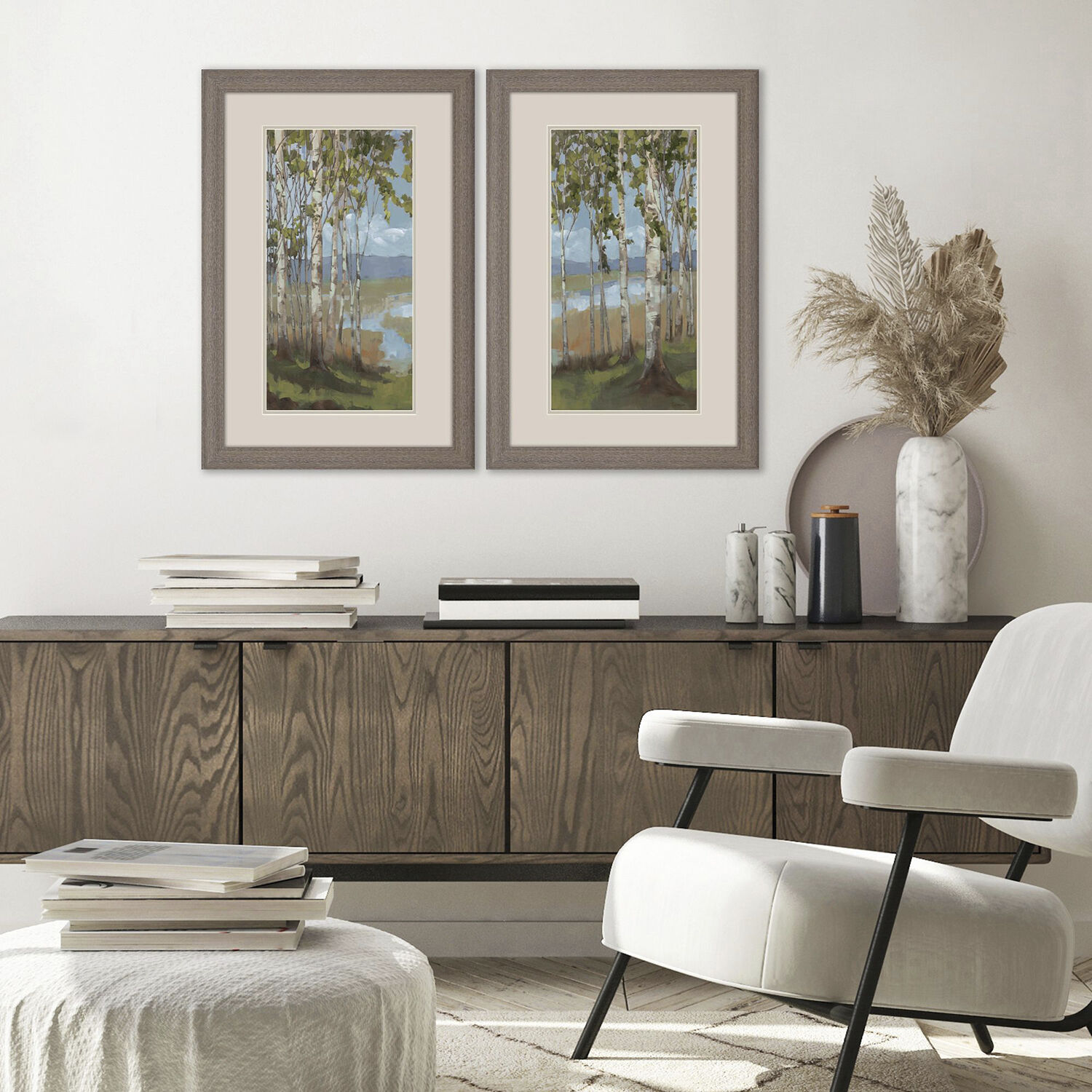 Aspen Spring Green and Brown and Neutral and Multi Framed Art, Propac