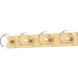 Alora Mood Willow 4 Light 31 inch Brushed Gold Vanity Light Wall Light in Clear Glass