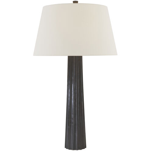 Chapman & Myers Fluted Spire 31.5 inch 150.00 watt Aged Iron Table Lamp Portable Light in Linen, Large