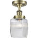 Colton 1 Light 6 inch Antique Brass Semi-Flush Mount Ceiling Light
