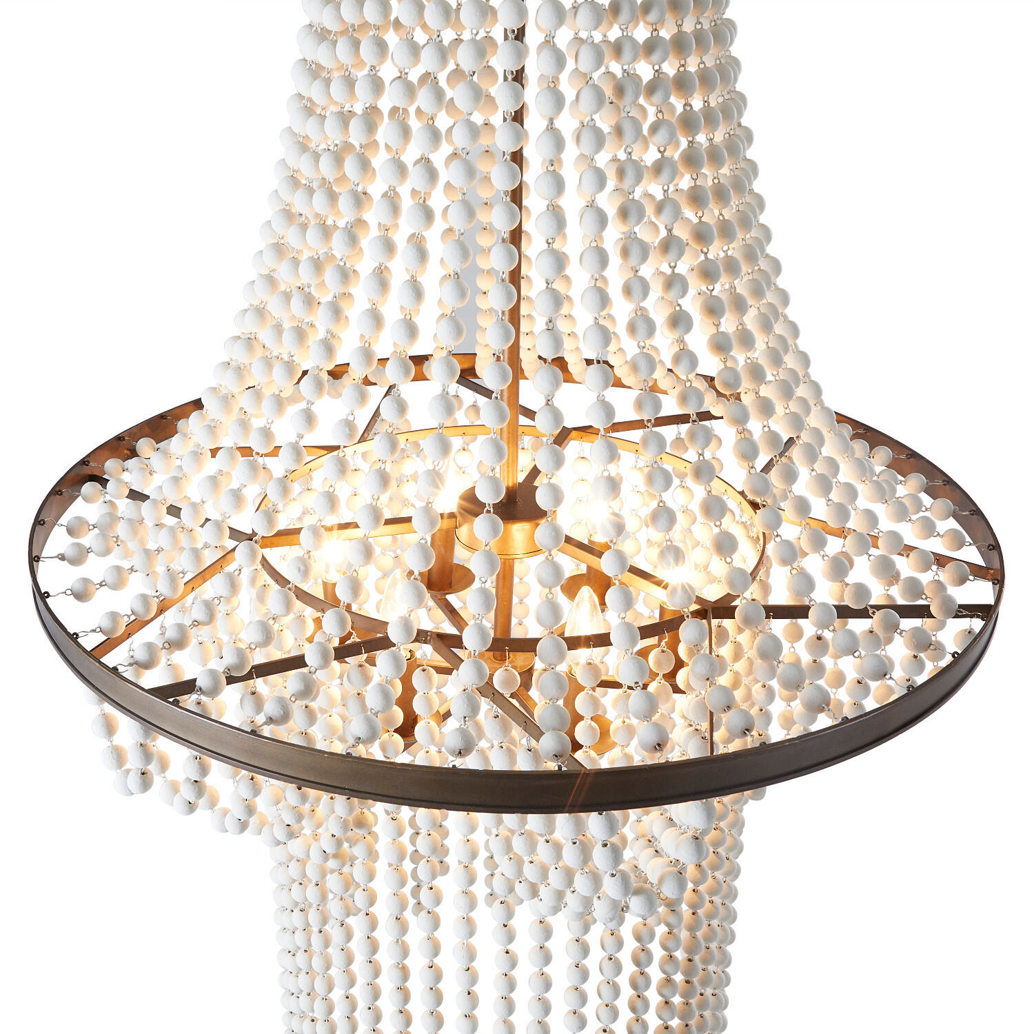 Griffith 6 Light 32 inch Textured White / Brushed Brass Chandelier Ceiling Light