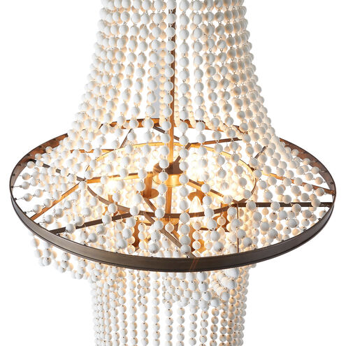 Griffith 6 Light 32 inch Textured White / Brushed Brass Chandelier Ceiling Light