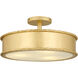 Mara 3 Light 16 inch Gold Leaf Semi-Flush Mount Ceiling Light