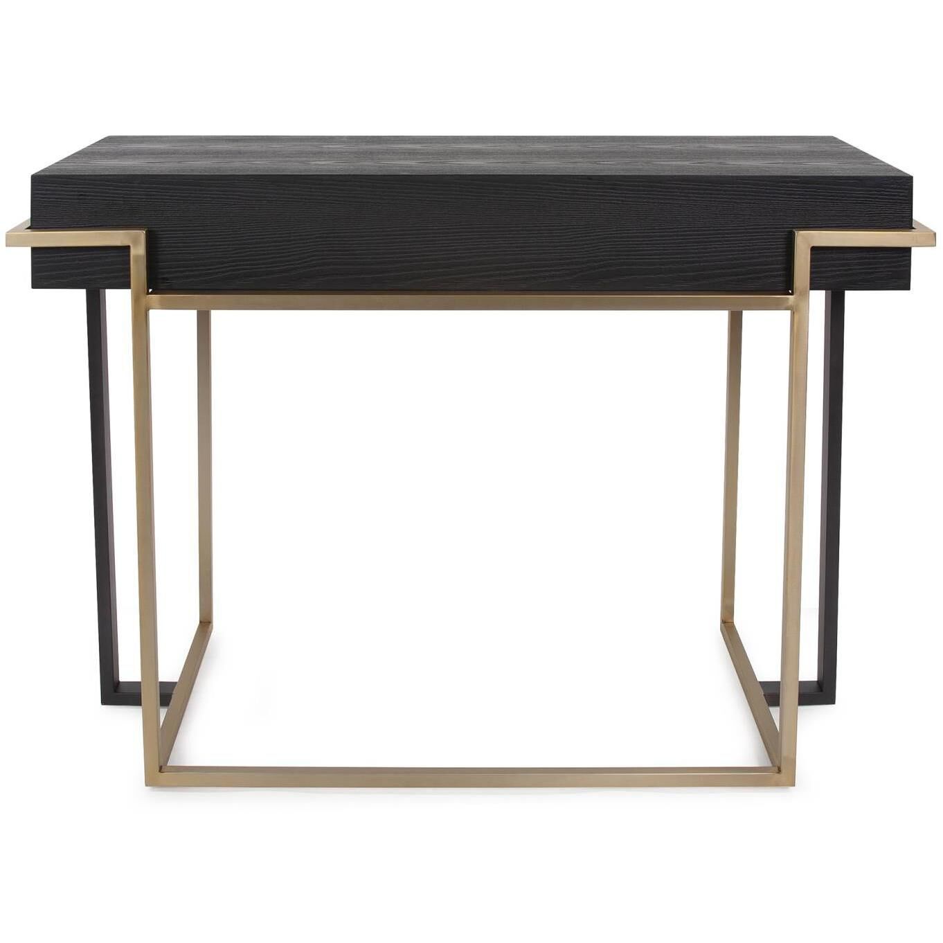 Evora 45.5 inch Matte Black and Gold Desk/Console