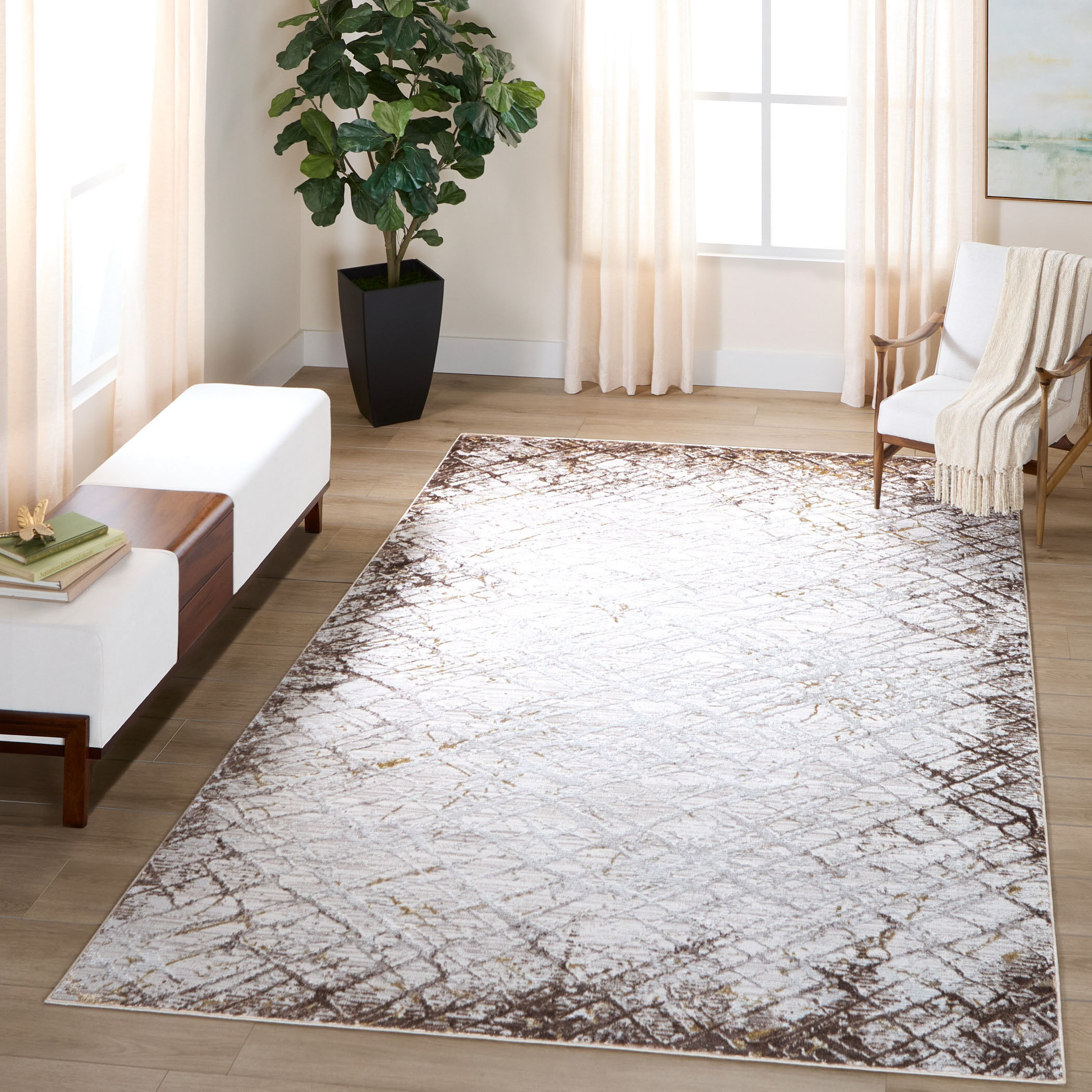 Baltea 130 X 94 inch Earth Tones Rug in 8 x 11