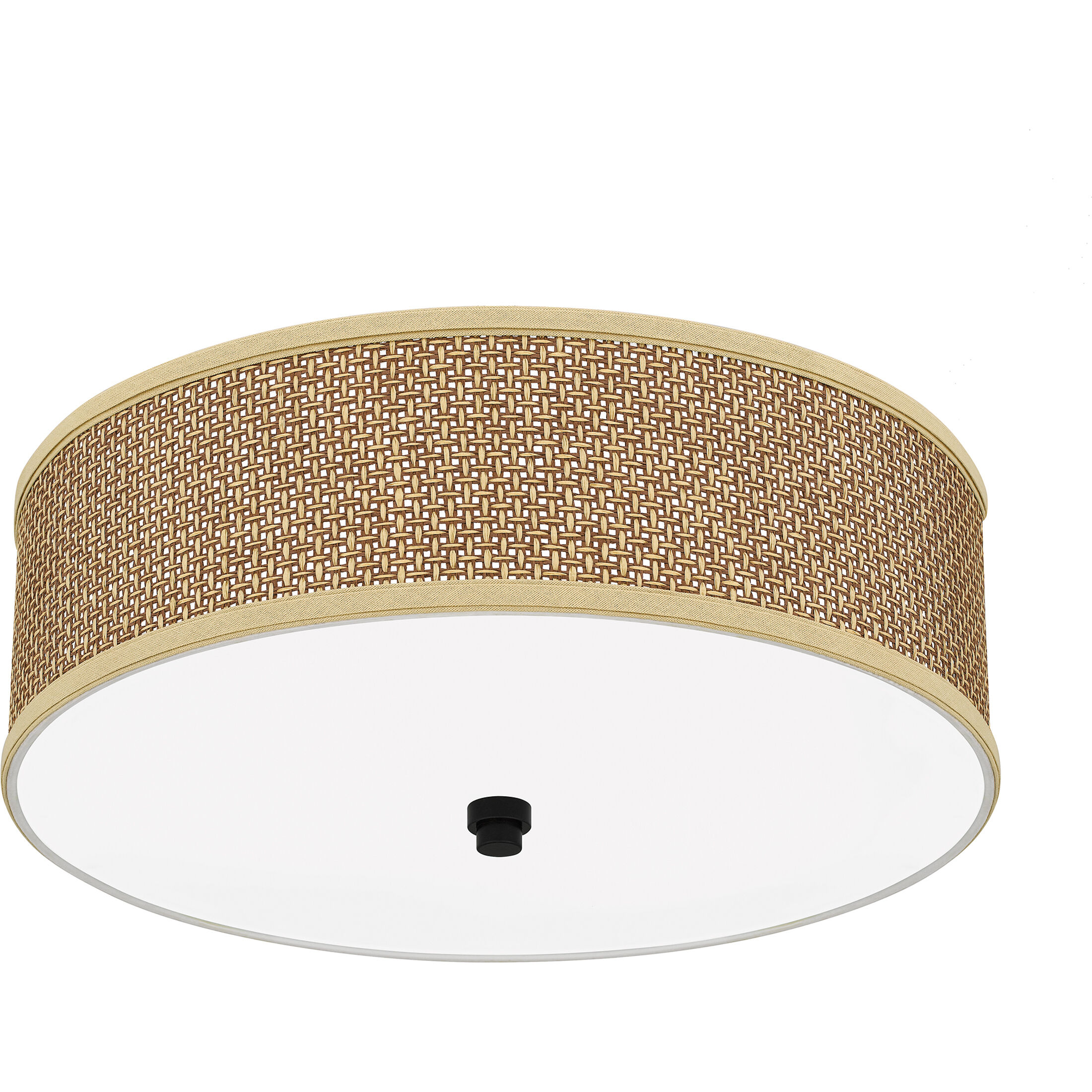 Zen 3 Light 17 inch Mystic Black Flush Mount Ceiling Light, Naturals