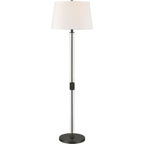 Roseden Court 62 inch 150 watt Clear with Matte Black Floor Lamp Portable Light