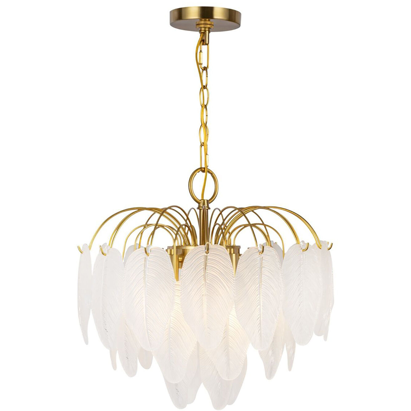 Alessia 4 Light 16.5 inch Brushed Brass and White Chandelier Ceiling Light