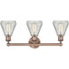Conesus 3 Light 24 inch Antique Copper and Clear Crackle Bath Vanity Light Wall Light