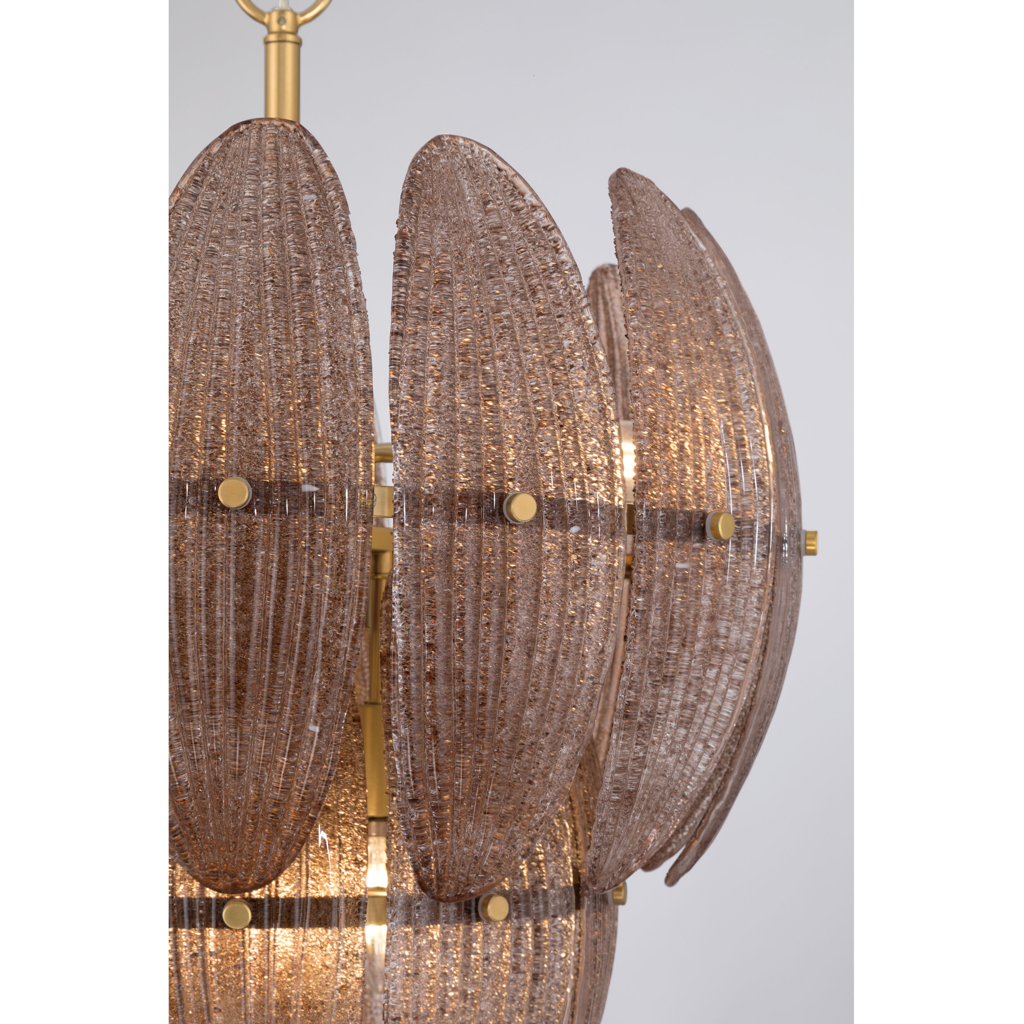 Marclaire 6 Light 19.75 inch Legacy Brass Pendant Ceiling Light in Brown Textured Handmade Glass