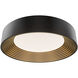 Gaston LED 17.8 inch Black Gold Flush Mount Ceiling Light in Black Gold Leaf, dweLED