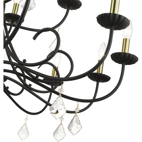 Daphne 18 Light 42 inch Black with Antique Brass Finish Accents Chandelier Ceiling Light in Black with Antique Brass Accents, Extra Large