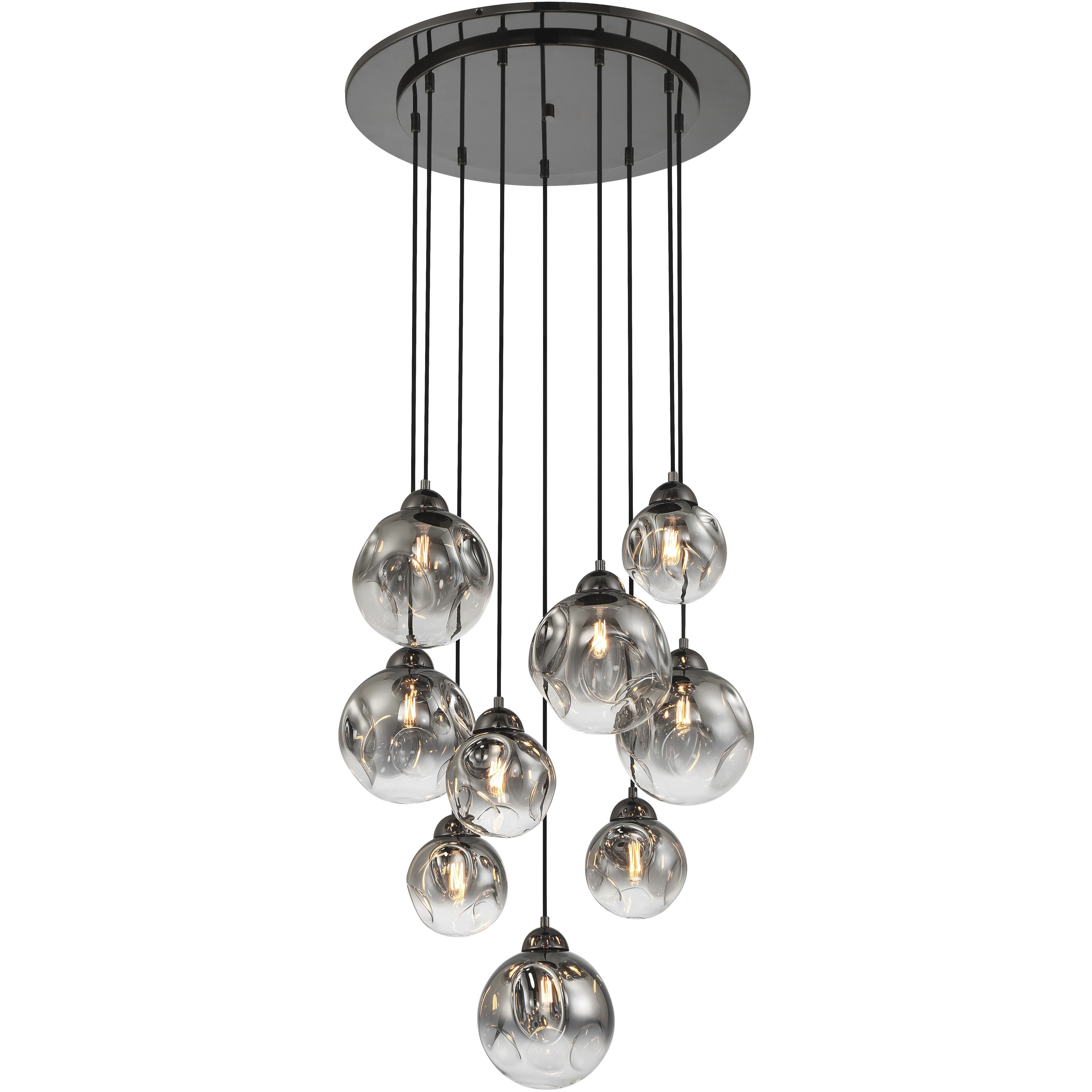 Neveh 9 Light 24 inch Gun Metal Pan Pendant Ceiling Light