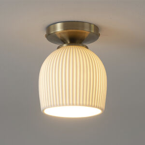 Petaluma LED 6 inch Weathered Brass Semi-Flush Mount Ceiling Light