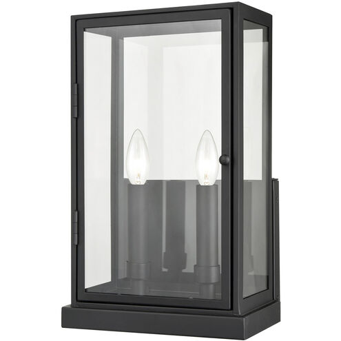 Foundation 2 Light 15 inch Matte Black Outdoor Sconce