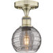 Edison Athens Deco Swirl 1 Light 5.88 inch Antique Brass Semi-Flush Mount Ceiling Light