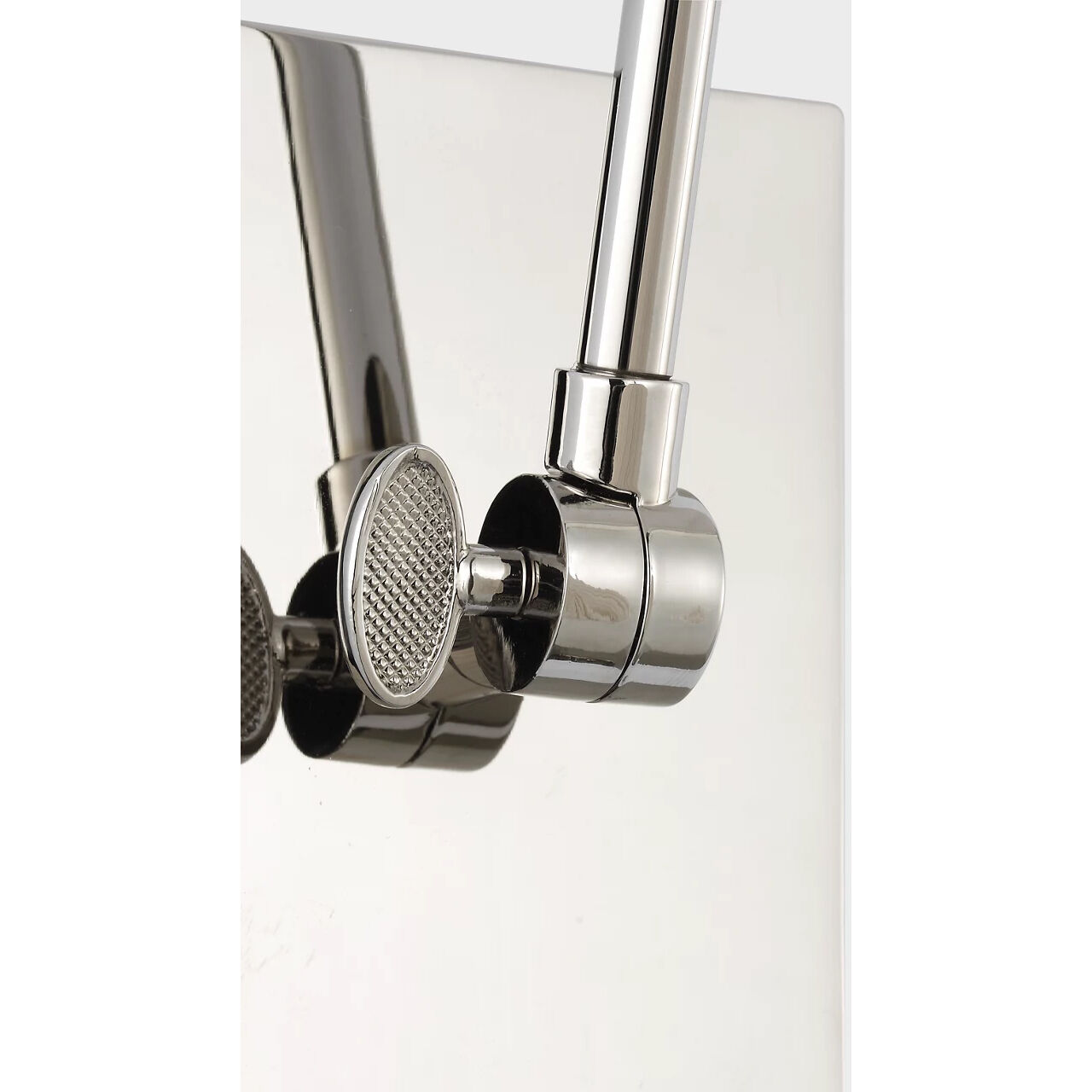 Marie Flanigan Wimberley LED 9 inch Polished Nickel Double Arm Sconce Wall Light in Silk Pleated