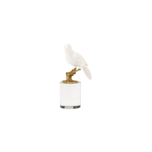 Chelsea House Matte White/Antique Brass/Clear Figurine, Small
