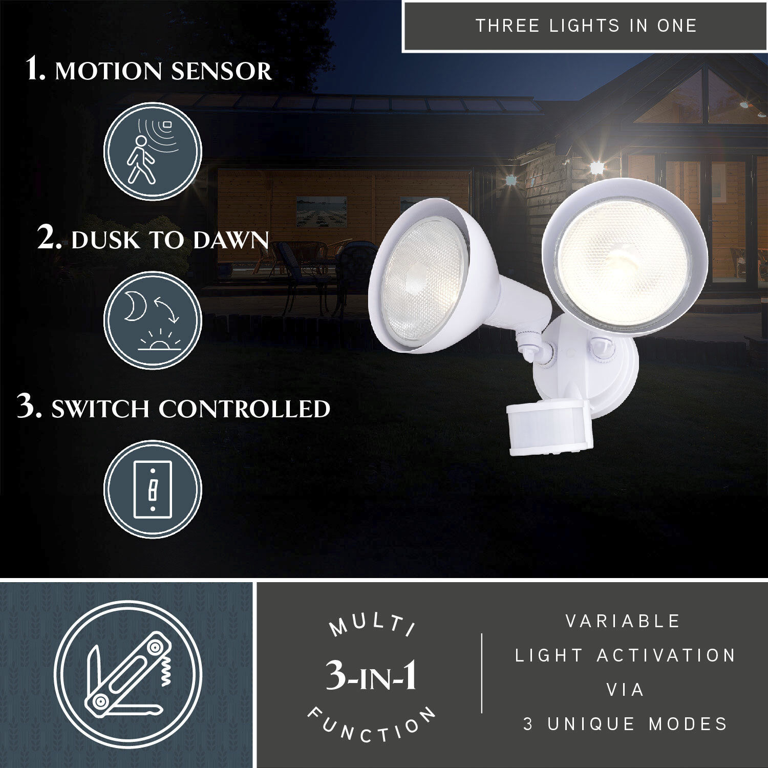 Outdoor Security LED 8 inch White Outdoor Security